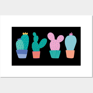 Cute colorful Succulents Print pattern Posters and Art